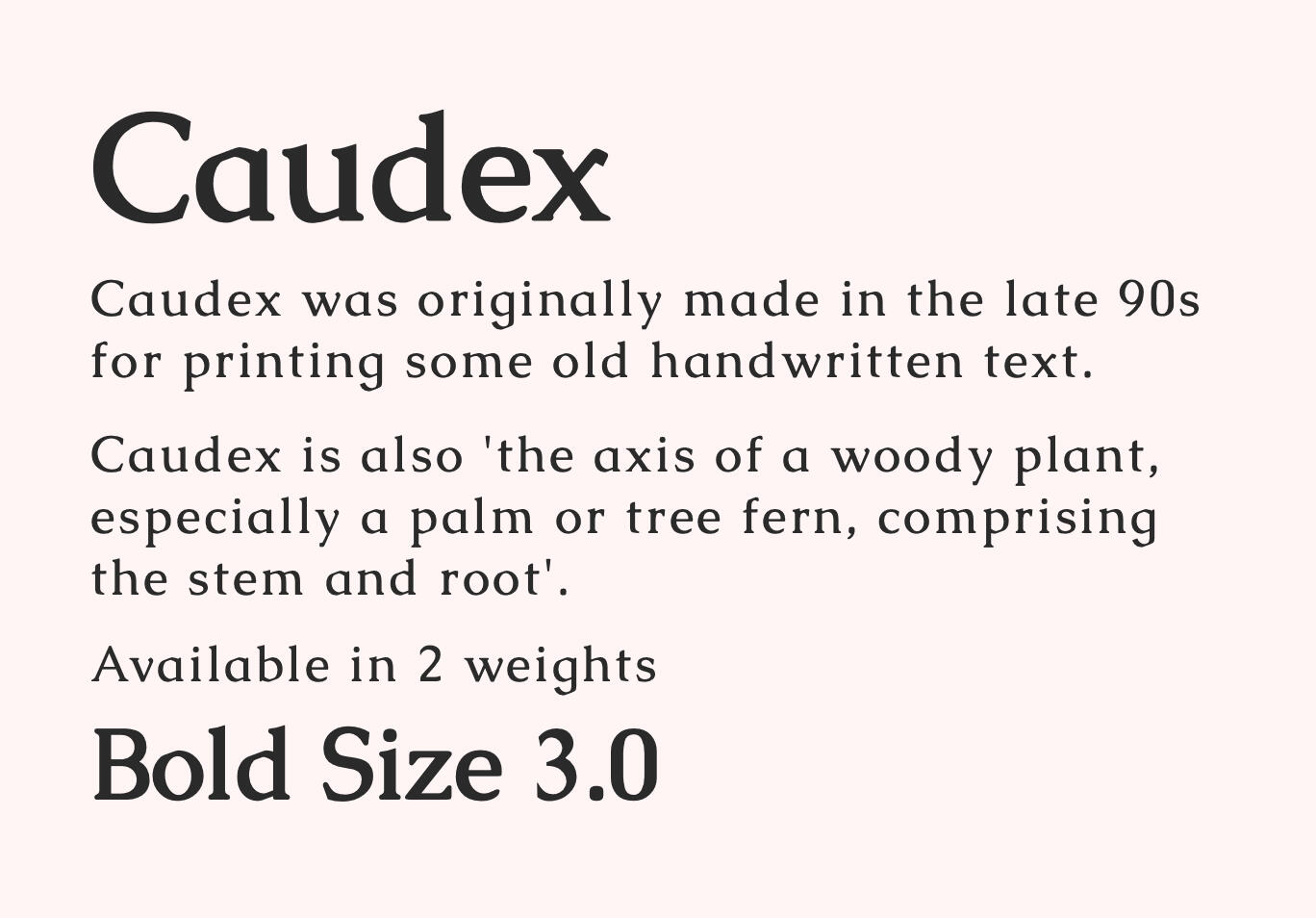 Caudex Font