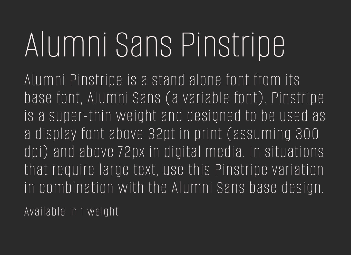 Alumni Sans Pinstripe Font