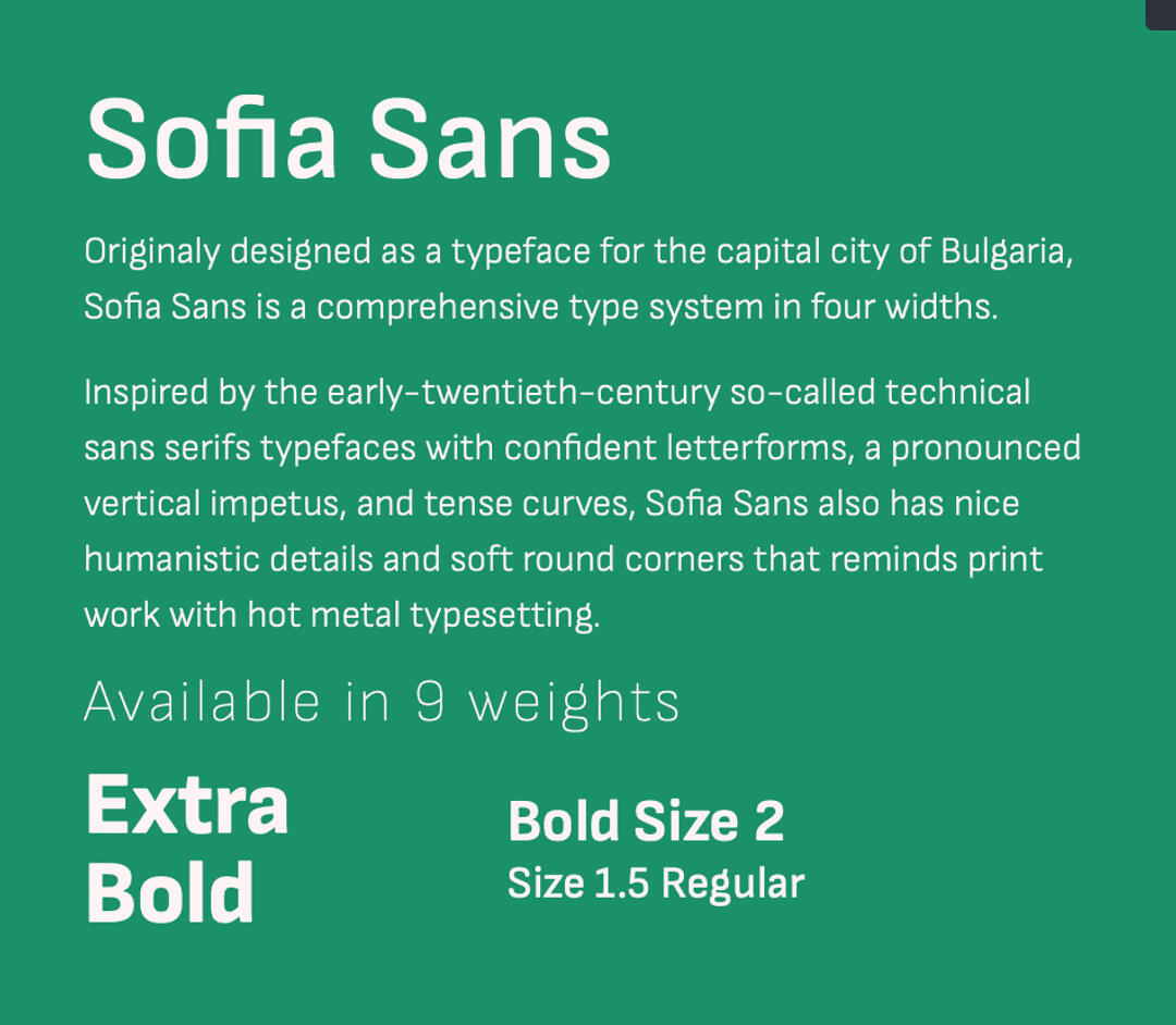 Sofia Sans Carrd Font